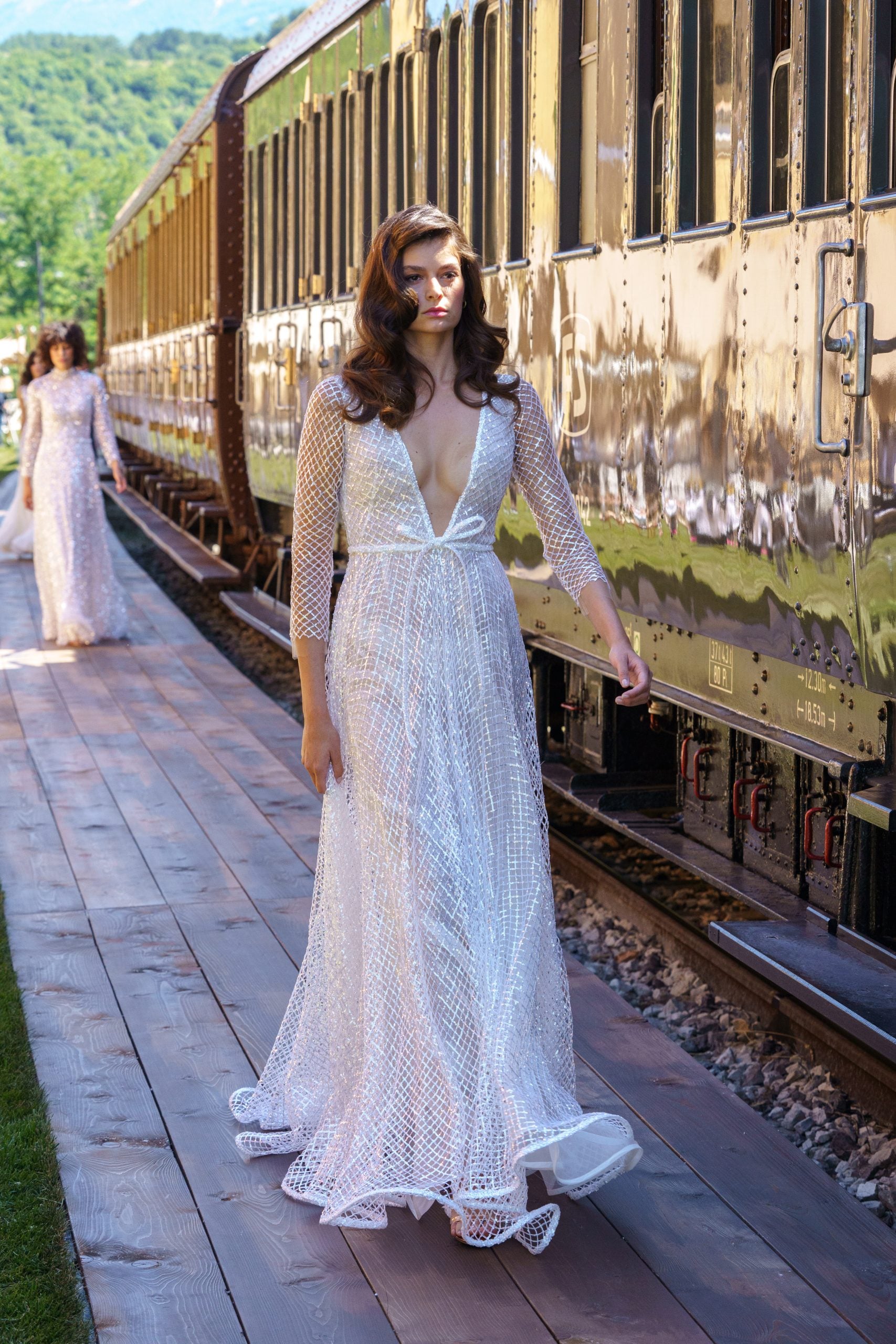 Satin Bateau Neckline A-Line Wedding Dresses With Lace Appliques – Pgmdress