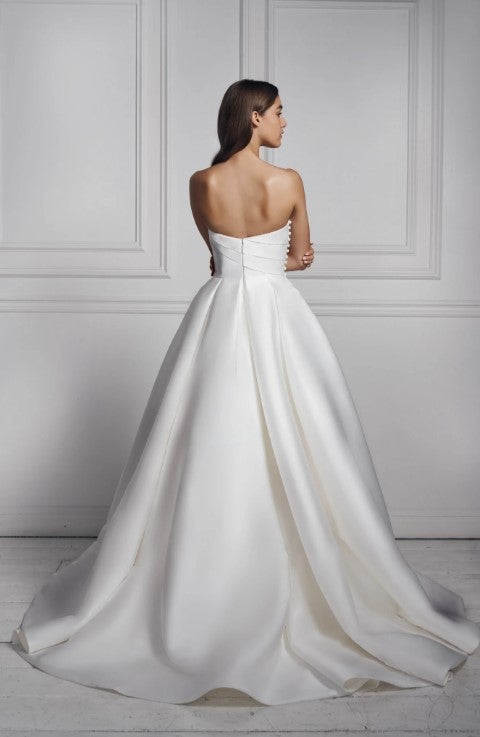 Strapless Mikado Ball Gown Wedding Dress by Anne Barge - Image 2