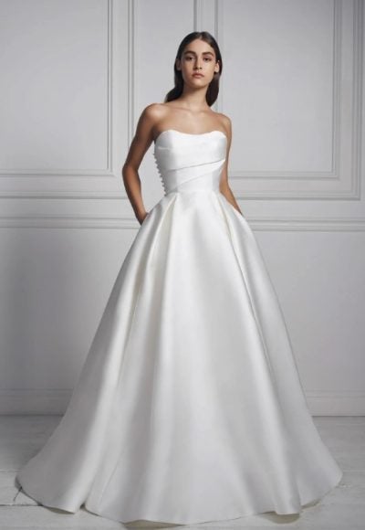 Strapless Mikado Ball Gown Wedding Dress by Anne Barge