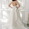 Strapless Ball Gown Wedding Dress With A Corset Bodice, Front Slit And Back Bow by Enaura Bridal - Image 2