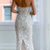 Strapless Sheath Wedding Dress With Embroidered Beaded Lace And Back Slit by Ines by Ines Di Santo - Image 2