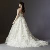 Strapless Ball Gown Wedding Dress With Textured Organza Floral Petal Skirt by Lazaro - Image 2