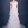 Strapless A-line Wedding Dress With Lace And Leave Embroidery by Verdin Bridal New York - Image 1