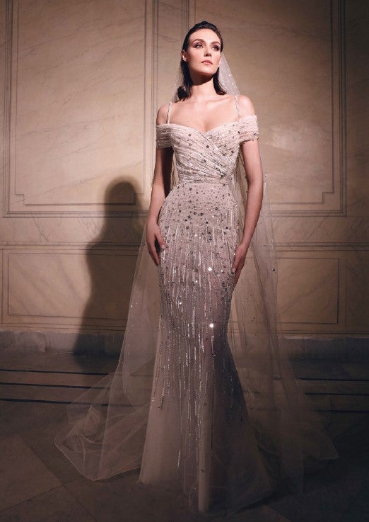 Fully Beaded Off The Shoulder Fit And Flare Wedding Dress by Zuhair Murad - Image 1