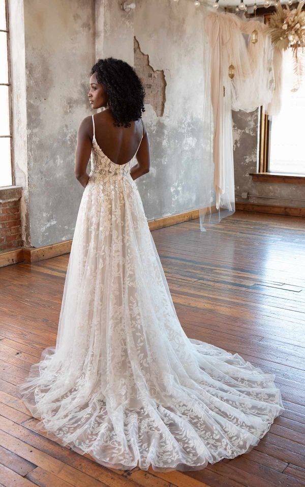 Lace A-line Wedding Dress With Spaghetti Straps by All Who Wander - Image 2