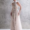 A-line Wedding Dress With High Neck And Illusion Lace Back by Allure Bridals - Image 1