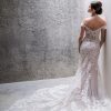 Off The Shoulder Lace Sheath Wedding Dress by Allure Bridals - Image 2
