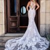 Sleeveless V-neck Sheath Wedding Dress With Illusion Lace Back by Allure Bridals - Image 2