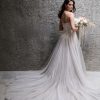 Strapless A-line Wedding Dress With Beaded Bodice And Tulle Skirt by Allure Bridals - Image 2
