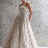 Strapless Glitter Ball Gown Wedding Dress by Allure Bridals - Image 1