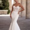 Strapless Mikado Fit And Flare Wedding Dress With Lace Bodice by Allure Bridals - Image 1