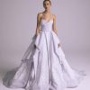 Lavender Strapless Ruched Bodice Sweetheart Neckline Ball Gown Wedding Dress by Amsale - Image 1