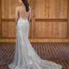Sleeveless V-neckline Fit And Flare Lace Wedding Dress With Open Beaded Back by Essense of Australia - Image 2