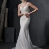 Beaded Fit And Flare Wedding Dress With Spaghetti Straps. by Maggie Sottero - Image 1