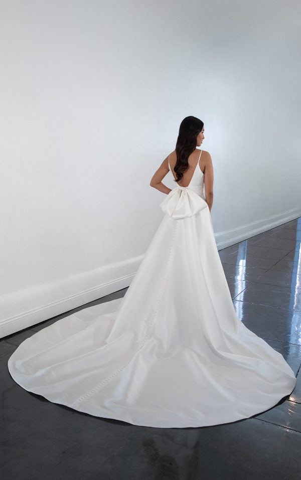 Spaghetti Strap A-line Wedding Dress With Back Bow by Martina Liana - Image 2
