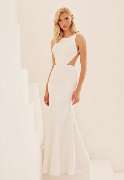 Backless Fit And Flare Wedding Dress by Mikaella