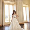 Strapless Ball Gown Wedding Dress With Lace Applique Throughout by Randy Fenoli - Image 1