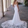Crepe Sheath Wedding Dress With Lace Bodice. by Allure Bridals - Image 2