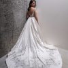 Sleeveless Satin Ball Gown Wedding Dress With Lace Bodice And Train. by Allure Bridals - Image 2