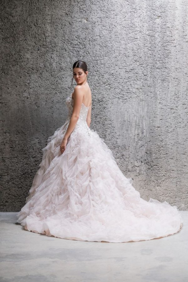Strapless Ball Gown Wedidng Dress With Ruffled Skirt. by Allure Bridals - Image 2