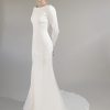 Long Sleeve Fit And Flare Wedding Dress With Key-hole Open Back by Augusta Jones - Image 1