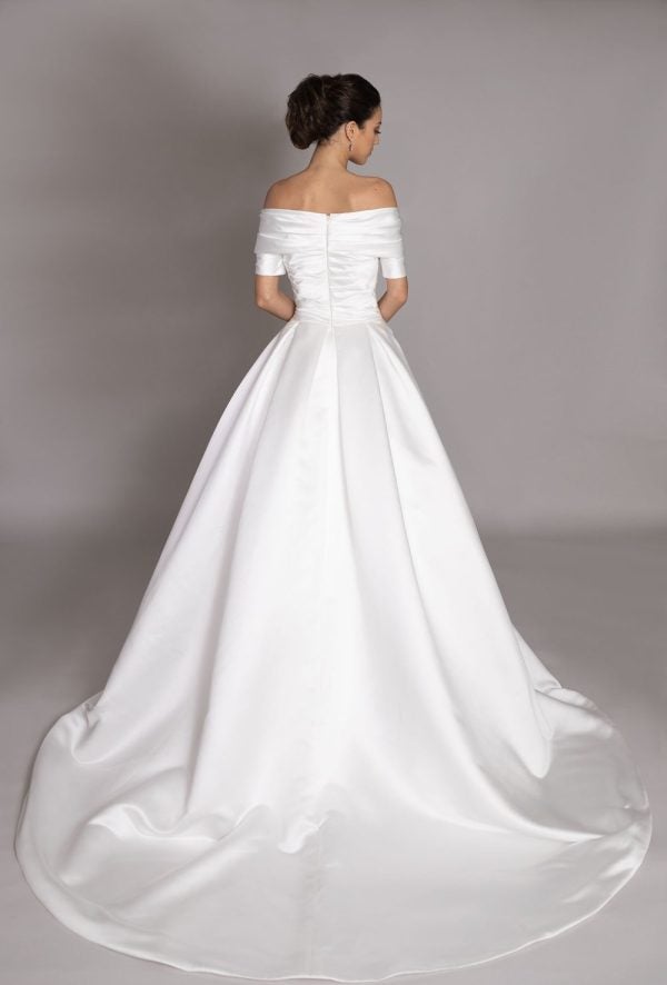 Off The Shoulder Ball Gown Wedding Dress With Ruched Bodice by Augusta Jones - Image 2