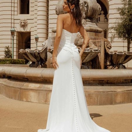 Simple Strapless Sheath Wedding Dress | Kleinfeld Bridal