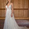 Spaghetti Strap Lace A-line Wedding Dress With V-neckline by Essense of Australia - Image 1