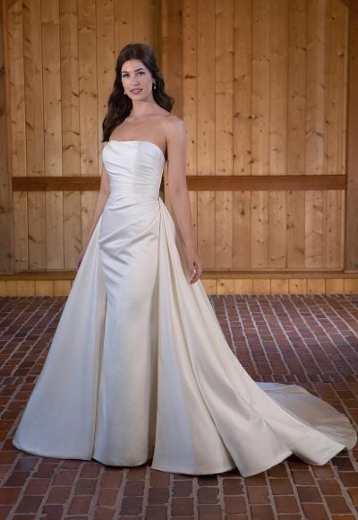 Strapless Fit And Flare Wedding Dress With Detachable Overskirt by Essense of Australia