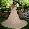 Strapless Silk Ballgown Wedding Dress With Beaded Lace by Eve of Milady - Image 2