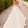 A-line Wedding Dress With Lace Bodice And Detachable Off The Shoulder Sleeves by Paloma Blanca - Image 2