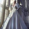 Ballgown Wedding Dress With Detachable Long Sleeves And Beaded Bodice by Pronovias - Image 1