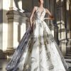 Sleeveless V-neckline Ball Gown Wedding Dress With Back Bow by Pronovias - Image 1