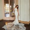 Fit And Flare Lace Wedding Dress With Detachable Arm Bands by Randy Fenoli - Image 2