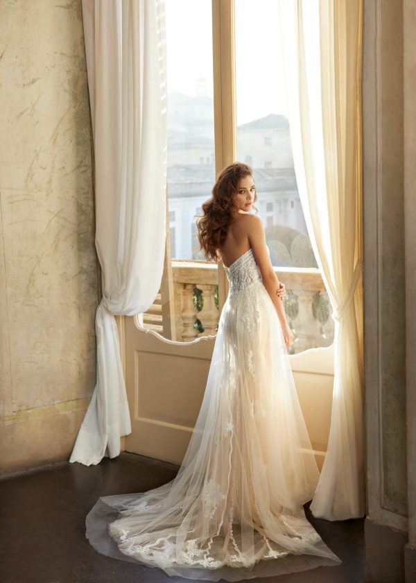 Strapless A-line Wedding Dress With Beaded Lace Bodice by Randy Fenoli - Image 2