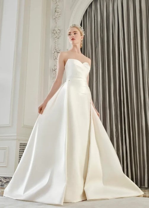 Strapless Fit And Flare Wedding Dress With Detachable Overskirt. by Sareh Nouri - Image 1