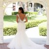 Lace Fit And Flare Wedding Dress With Cap Sleeves And Open Back by Stella York - Image 2
