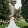 Off The Shoulder Ballgown Wedding Dress With Beaded Lace Appliques by Allure Bridals - Image 1