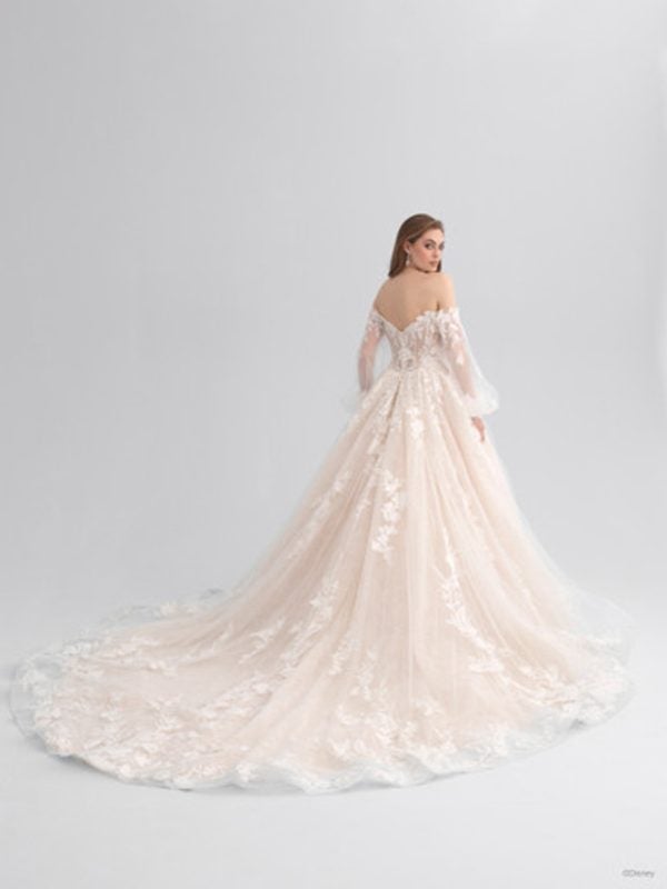 Strapless Ball Gown Wedding Dress With Detachable Tulle Long Sleeves by Disney Fairy Tale Weddings Platinum Collection - Image 2