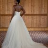 Strapless Tulle Ballgown Wedding Dress With 3D Floral Accents by Essense of Australia - Image 2