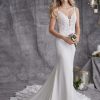 Sleeveless Sheath Wedding Dress With Lace Bodice And Train by Maggie Sottero - Image 1