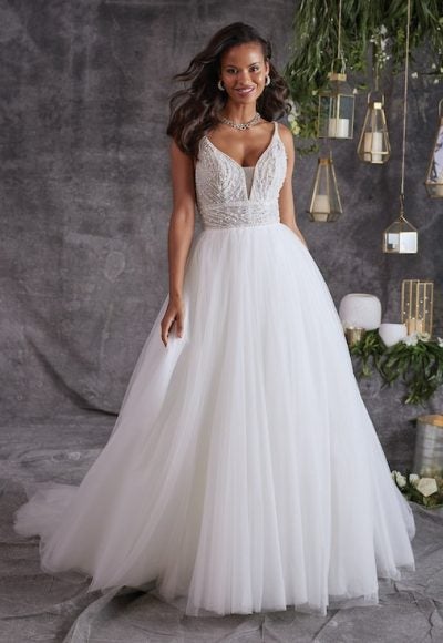 Tulle Ballgown Wedding Dress With Beaded Bodice by Maggie Sottero