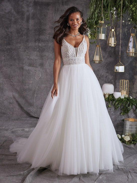 Tulle Ballgown Wedding Dress With Beaded Bodice by Maggie Sottero - Image 1