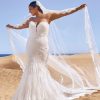 Strapless Lace Mermaid Wedding Dress by Pronovias - Image 1