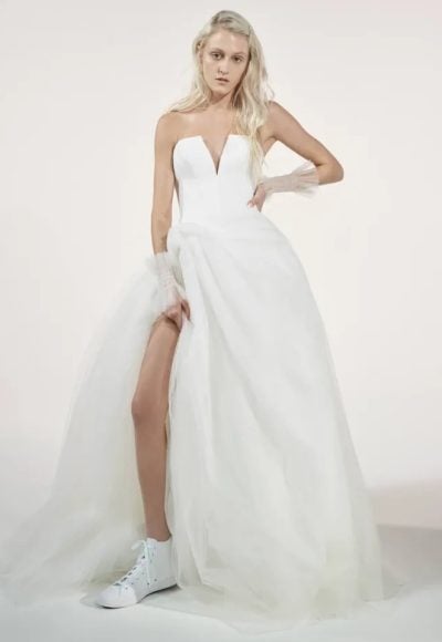 Strapless Ball Gown Wedding Dress With Tulle Skirt by Vera Wang Bride