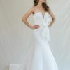 Strapless Fit And Flare Wedding Dress With V-neckline And Detachable Bow by Anne Barge - Image 1