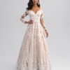 Bohemian Long Sleeve A-line Wedding Dress With Back Details by Disney Fairy Tale Weddings Platinum Collection - Image 1