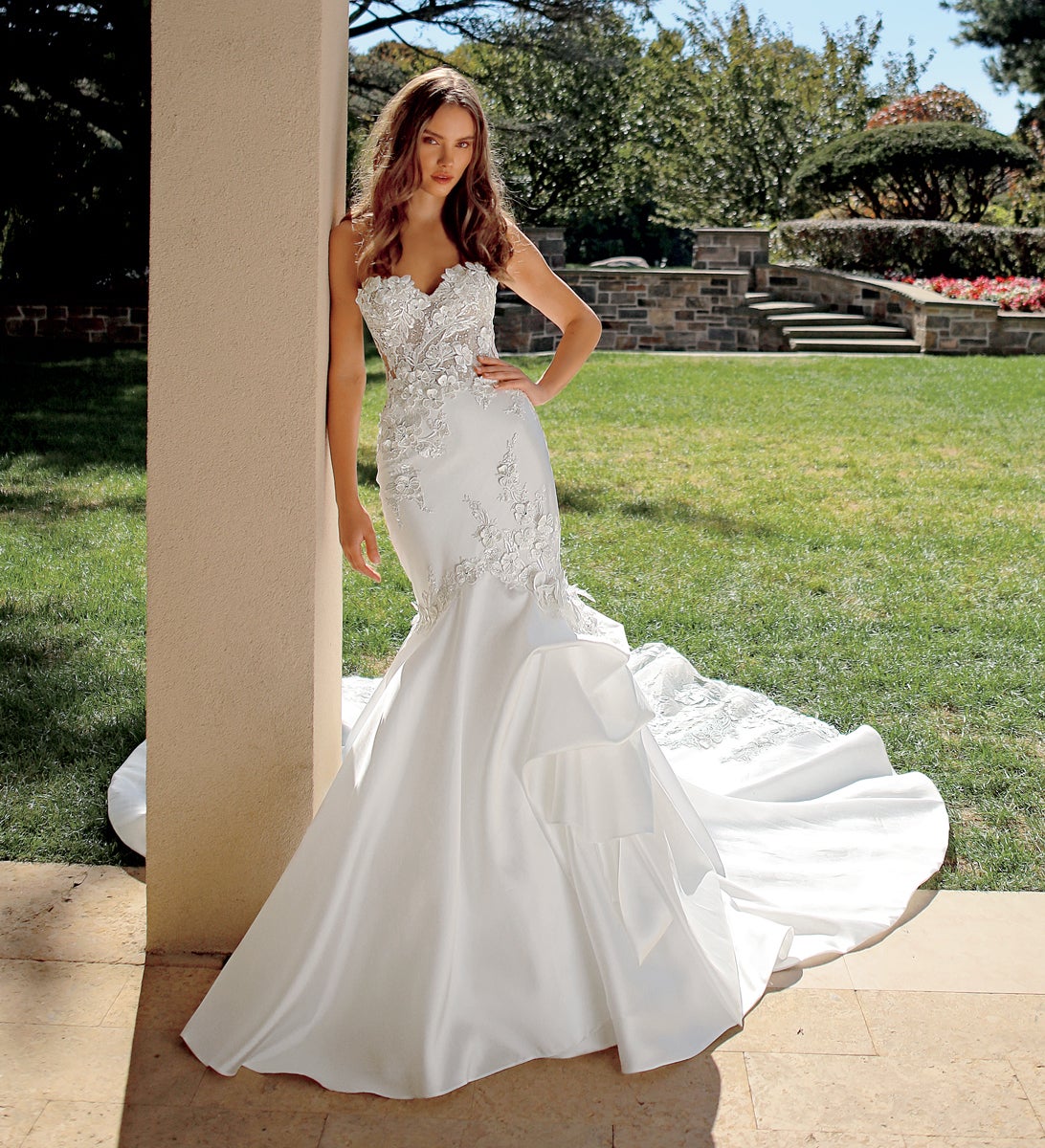 Strapless Ball Gown Wedding Dress With Beaded Corset Bodice