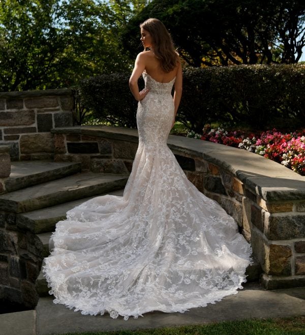 Strapless Lace Mermaid Wedding Dress With Sweetheart Neckline by Eve of Milady - Image 2