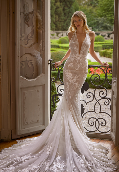 Lace Fit And Flare Wedding Dress With Illusion Back Details by Ines by Ines Di Santo